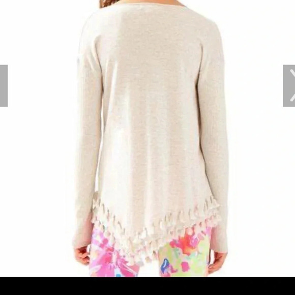 Lilly Pulitzer Heather Gray Ferrera Long Sleeve Sweater Size Large - Picture 7 of 7